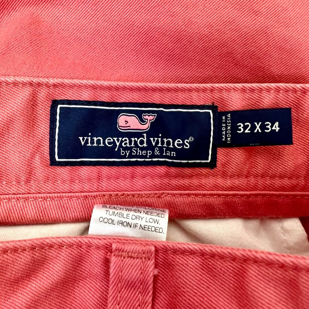 Vineyard Vines Mens 32 x 34 Jetty Red Club Pants Straight Leg Chino Flat Front - Picture 5 of 8